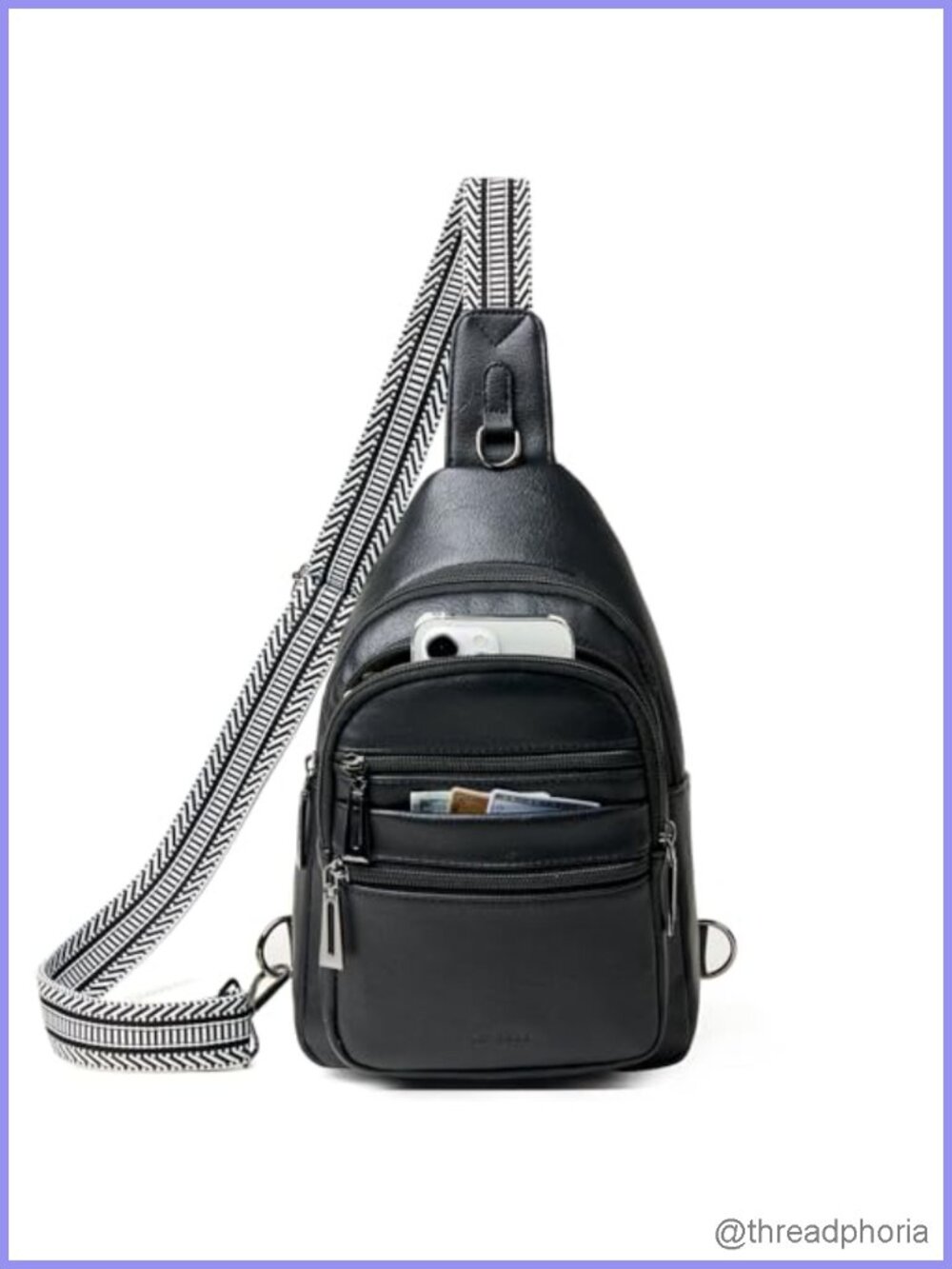 Sling Bag Crossbody Fanny Pack Vegan Leather Travel Handbag